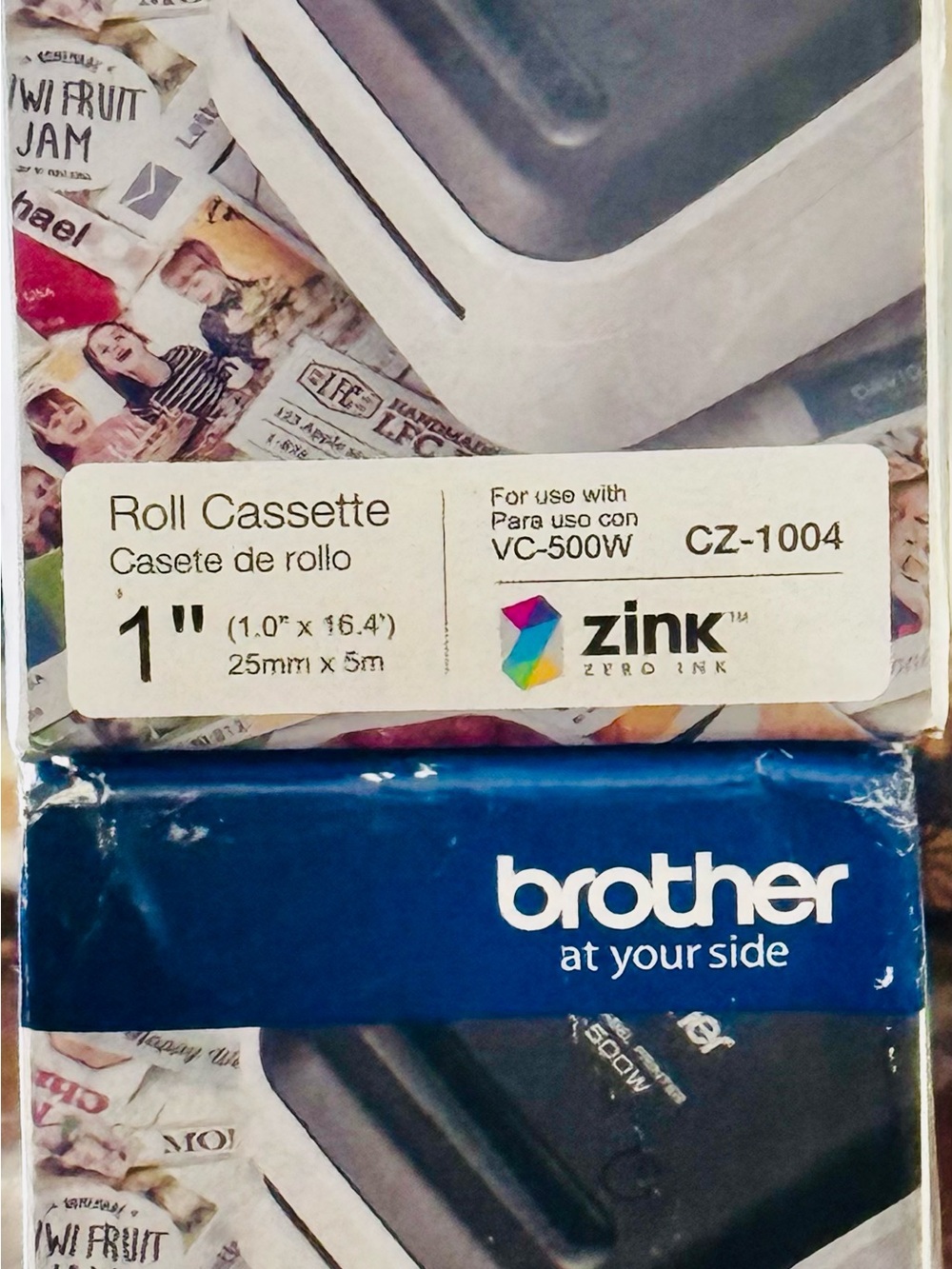 Brother blue and white packaging box